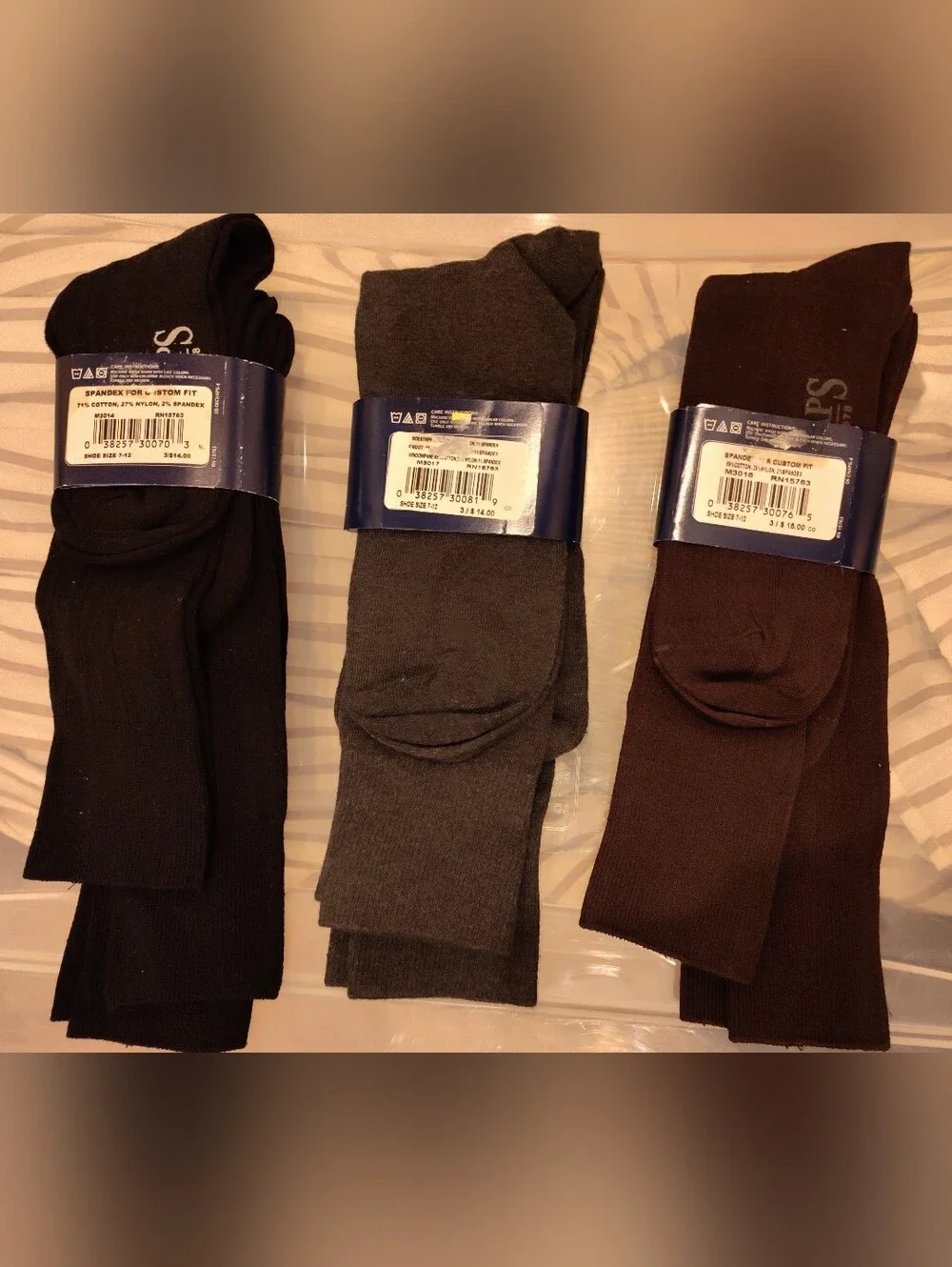 Chaps Men's Dress Crew Socks - Black, Gray, Brown - 3 Pack
